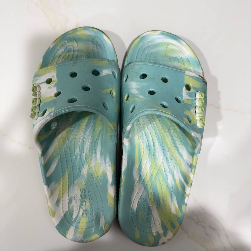 Tie Dye Crocs Slides